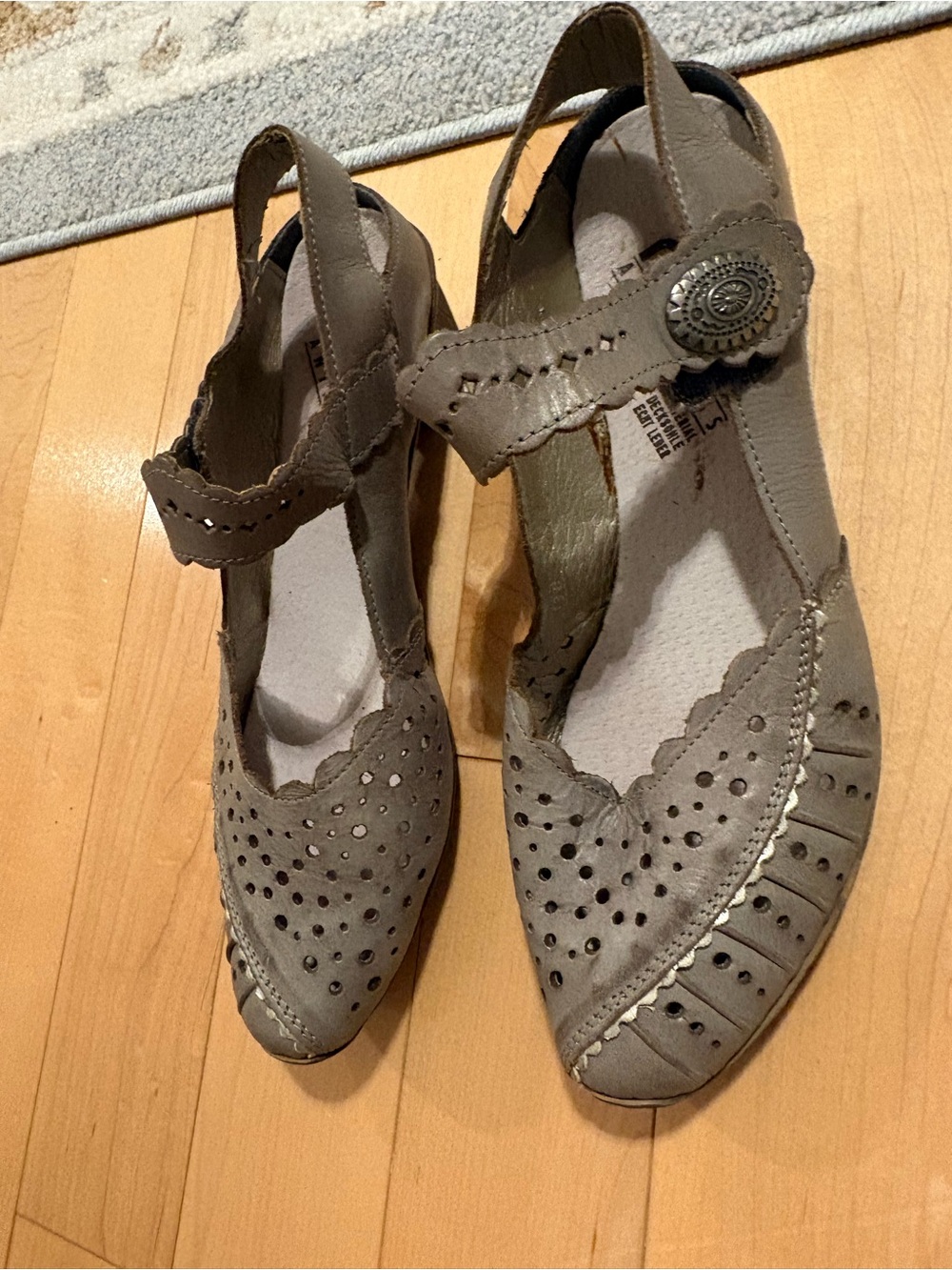 Women's Taupe Perforated Slingback Heels - Classic Comfort by Rieker
